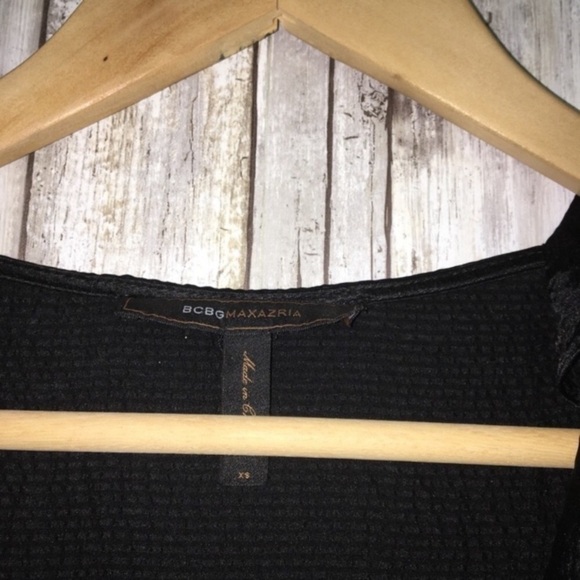 BCBG Black Silk Cinched Bottom Blouse - Picture 4 of 4